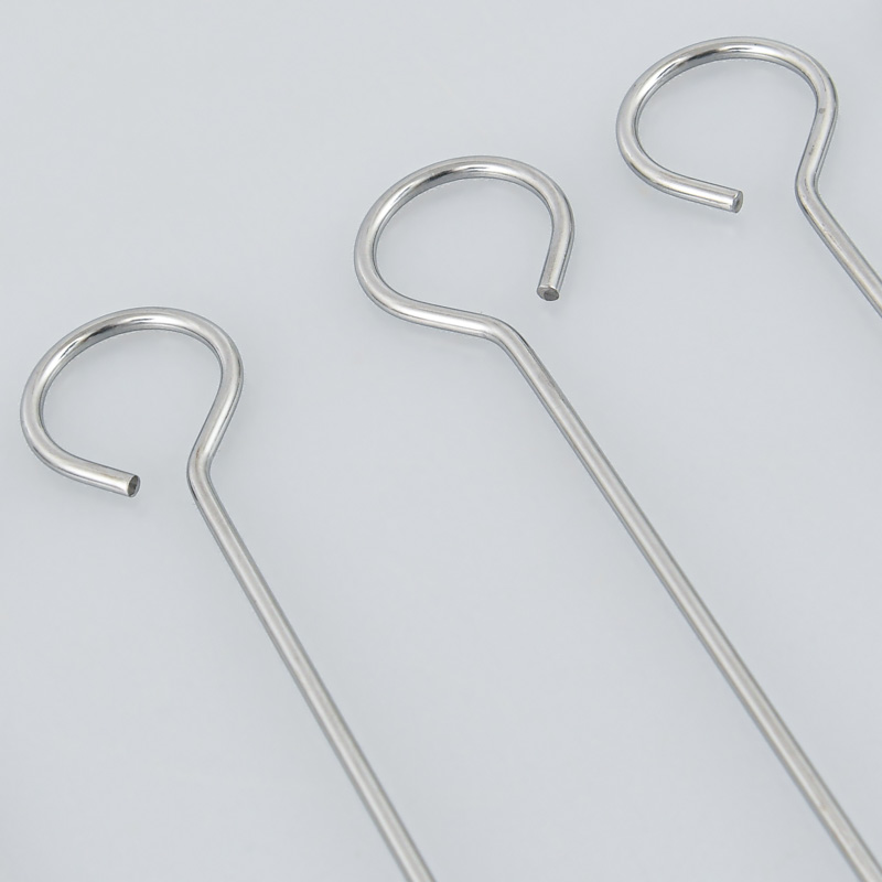 Lot de 6 piques à brochettes en fer gris 