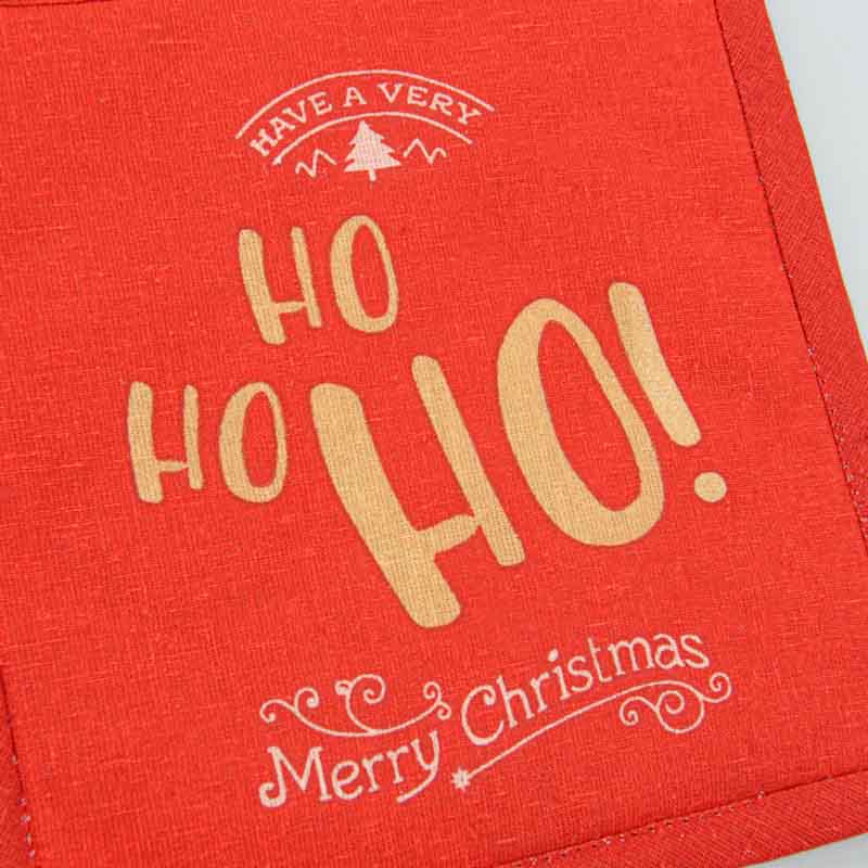 Manique de cuisine imprimée 'HoHoHo' rouge