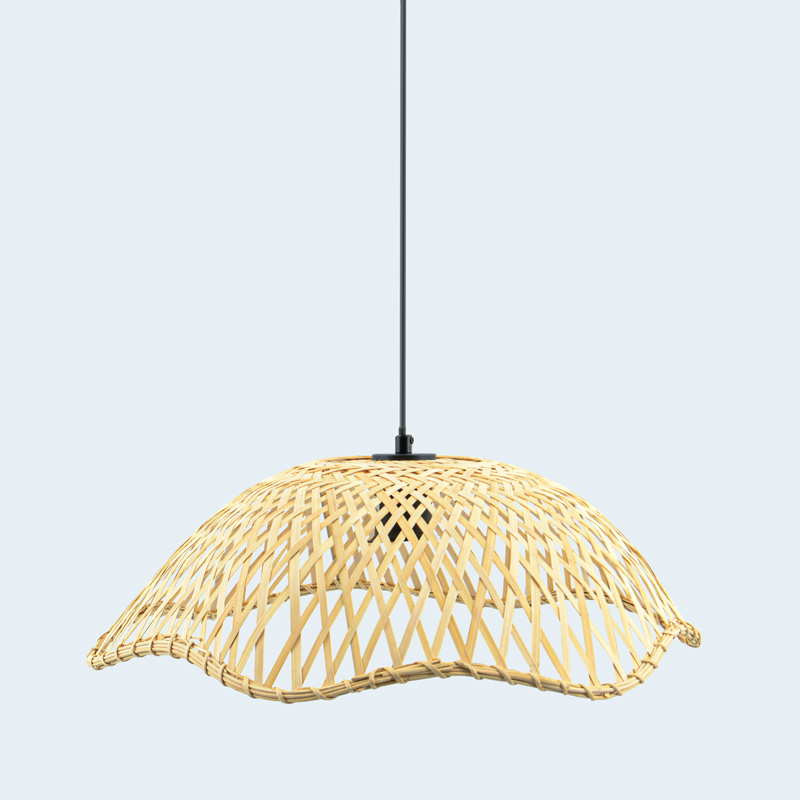 Suspension 'Daya Rattan' en osier beige