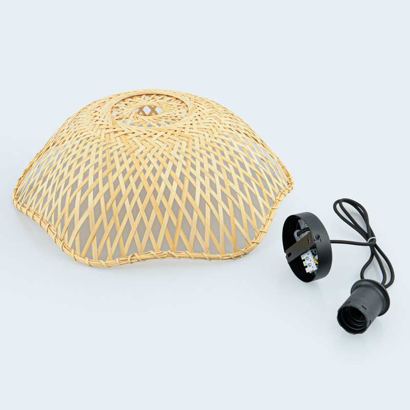 Suspension 'Daya Rattan' en osier beige