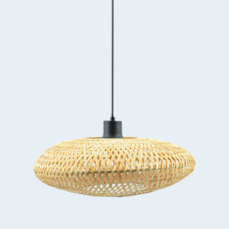 Suspension 'Ceylan' en bambou beige