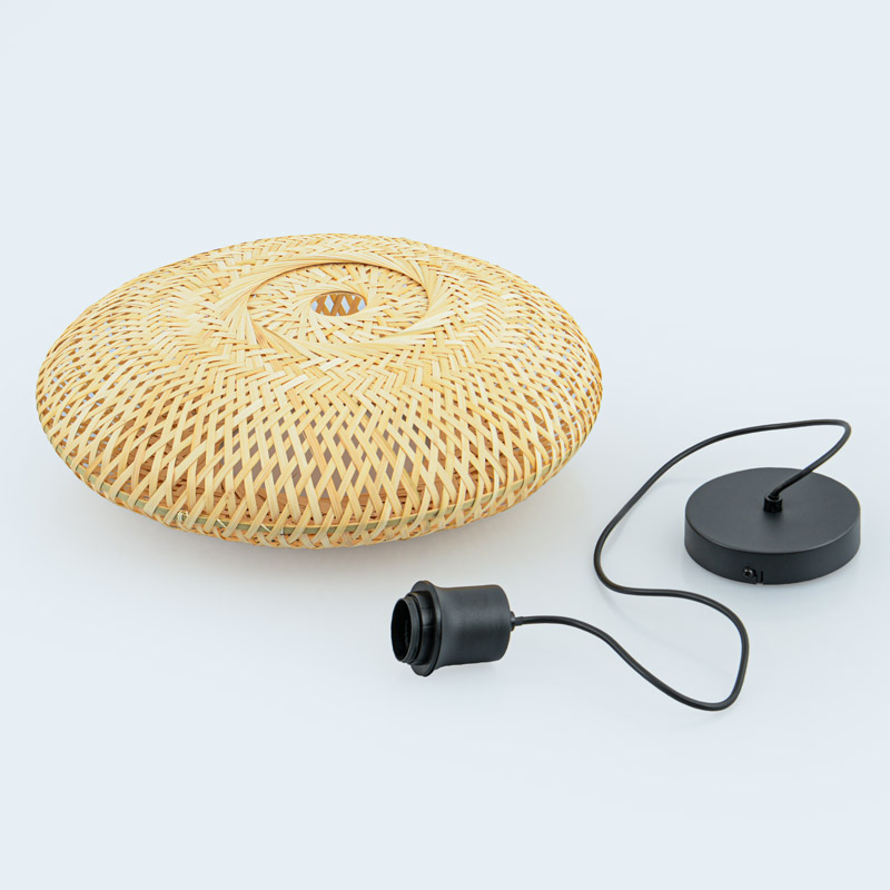 Suspension 'Ceylan' en bambou beige