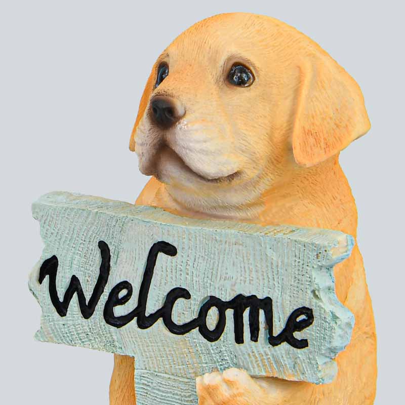 Statue chien labrador 'Welcome'