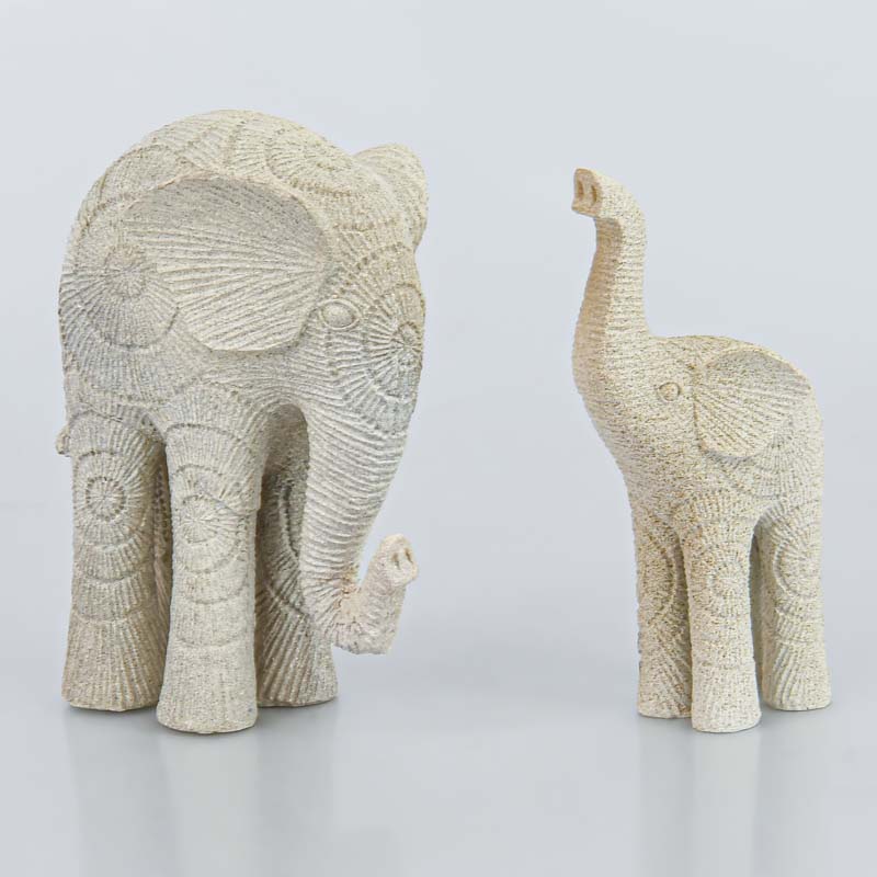 Statuette éléphant beige