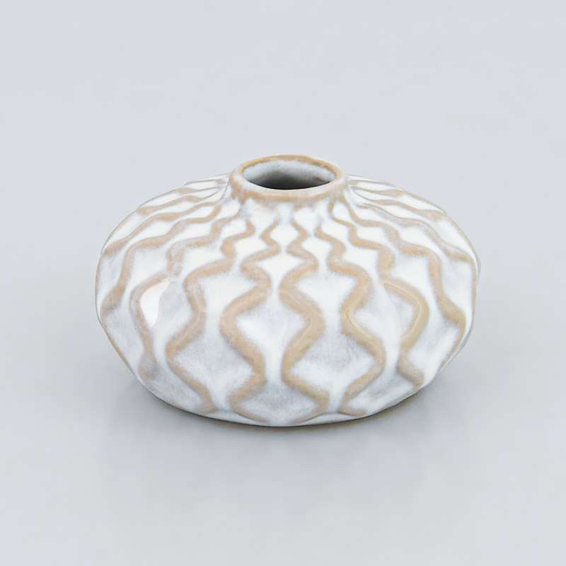 Petit vase boule 'Tavira' crème