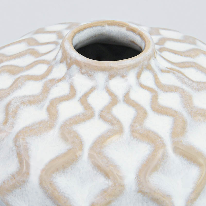 Petit vase boule 'Tavira' crème