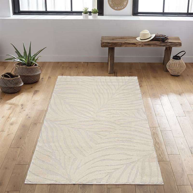Tapis rectangulaire tissé feuilles 'Geoa'