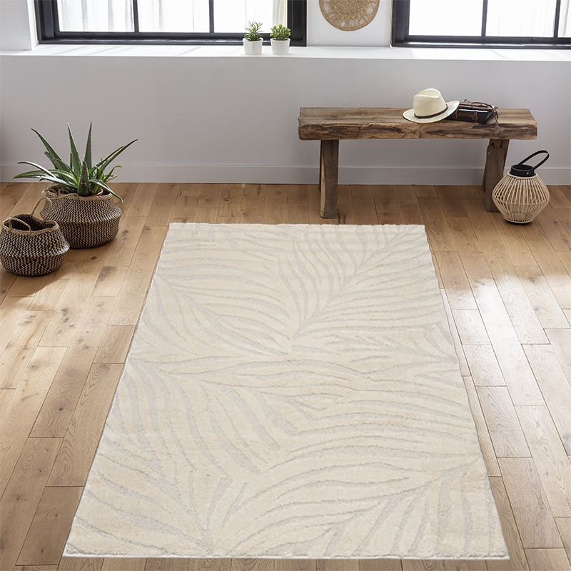 Tapis rectangulaire tissé feuilles 'Geoa'