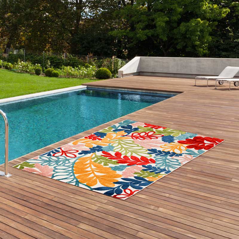 Tapis rectangulaire tissé décor été 'Mambo' 