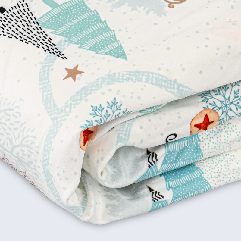 Plaid doublé sherpa imprimé 'Silent Night'