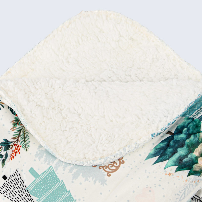 Plaid doublé sherpa imprimé 'Silent Night'