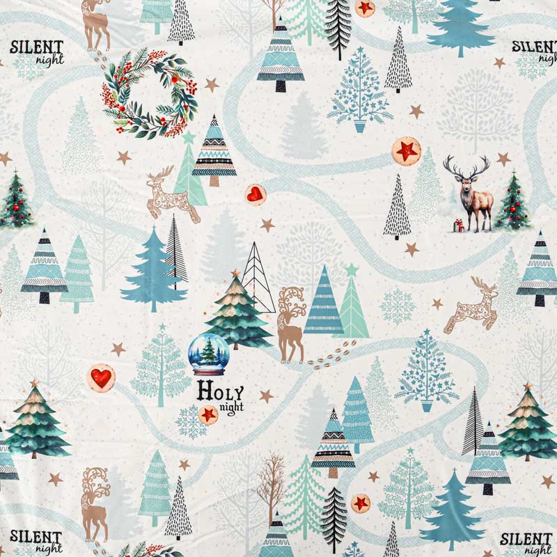 Plaid doublé sherpa imprimé 'Silent Night'