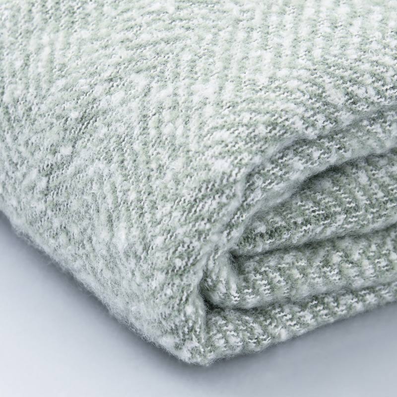 Plaid 'Abigayle' vert avec franges 