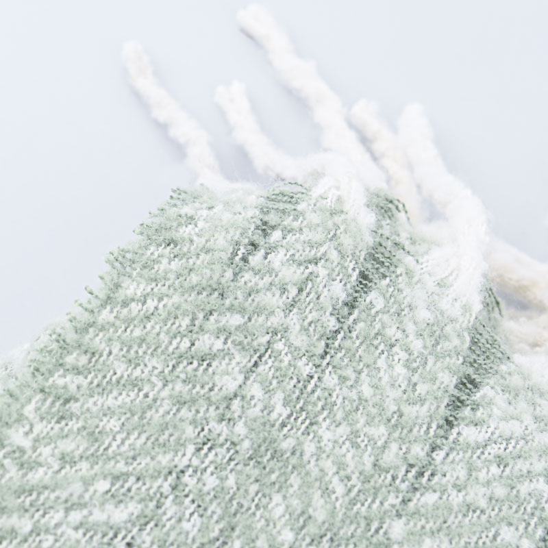 Plaid 'Abigayle' vert avec franges 