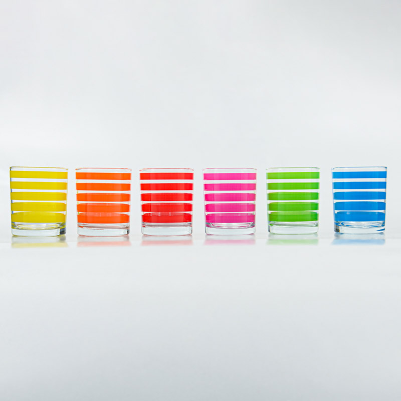 Lot de 6 verres rayés