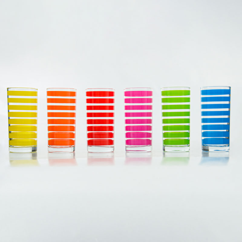 Lot de 6 verres rayés