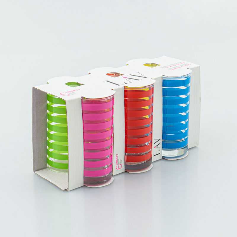 Lot de 6 verres rayés