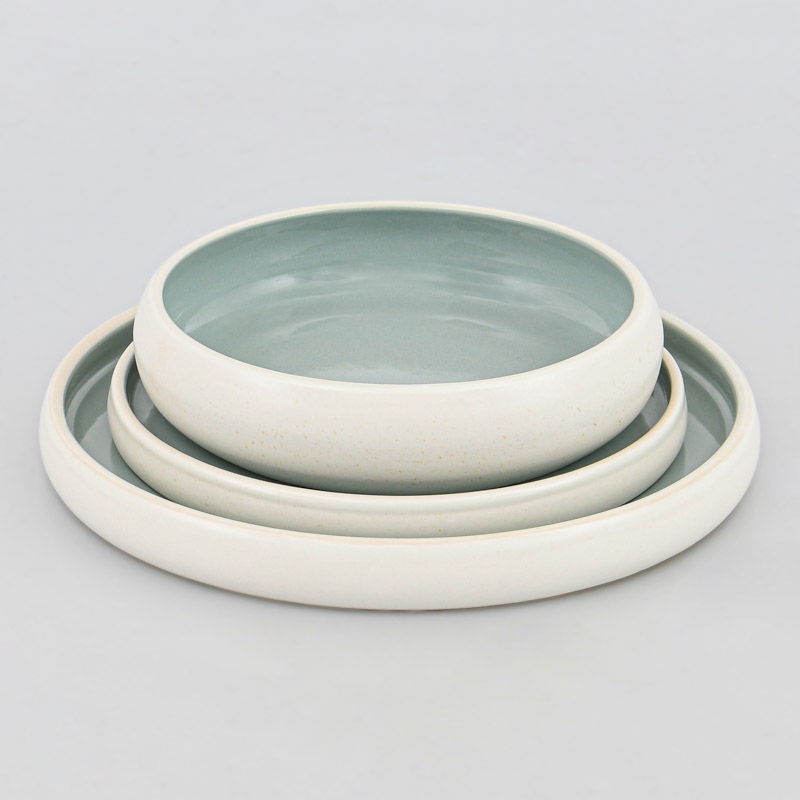 Assiette plate 'Celeste' bleu blanc