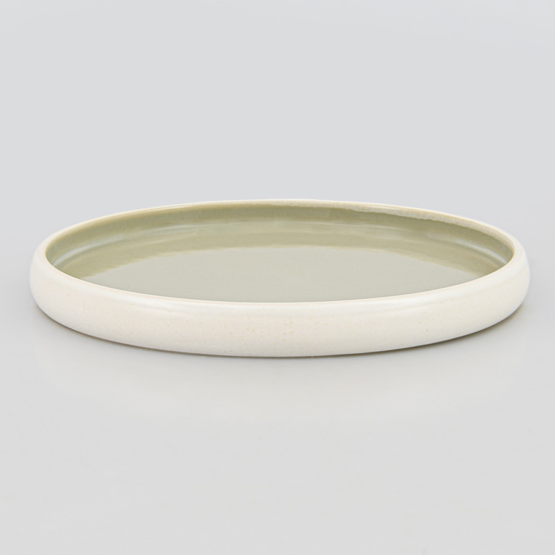 Assiette plate 'Celeste' vert blanc