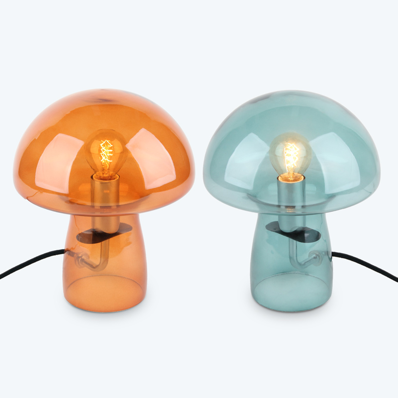 Lampe champignon à poser 'Cosmic' bleue