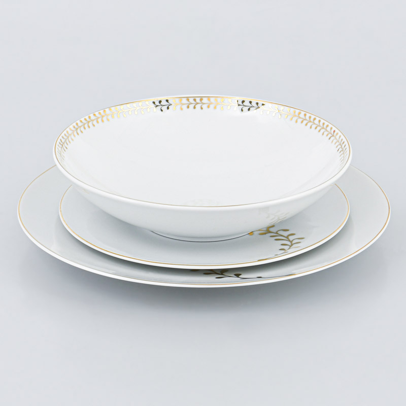 Assiette creuse 'Palmire' filet or 