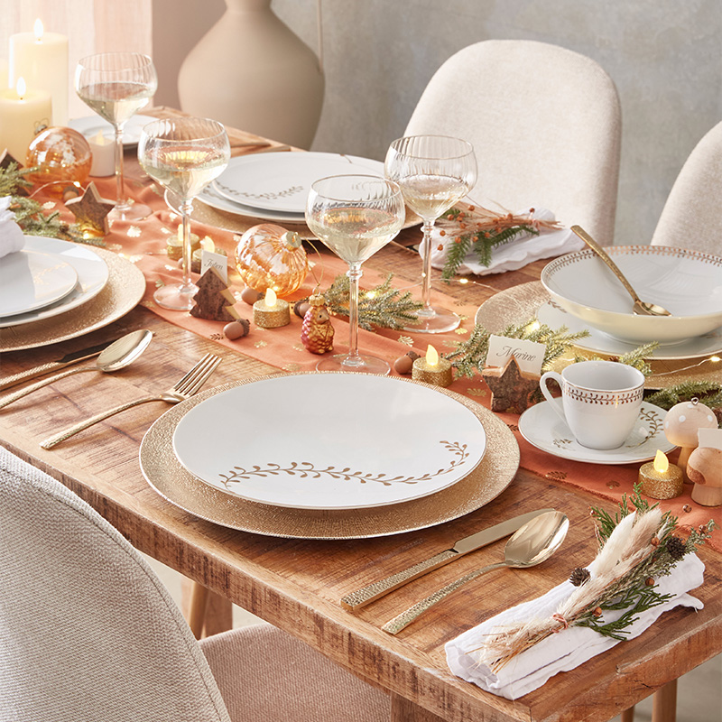 Assiette creuse 'Palmire' filet or 