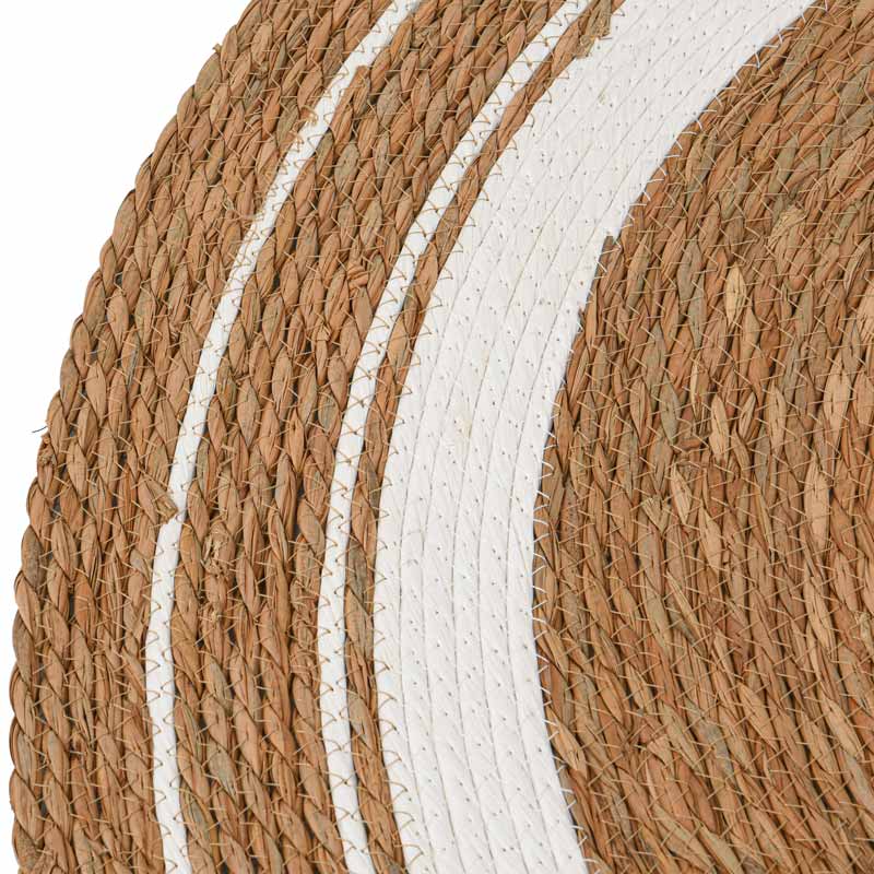 Tapis 'Escape' rond beige et blanc