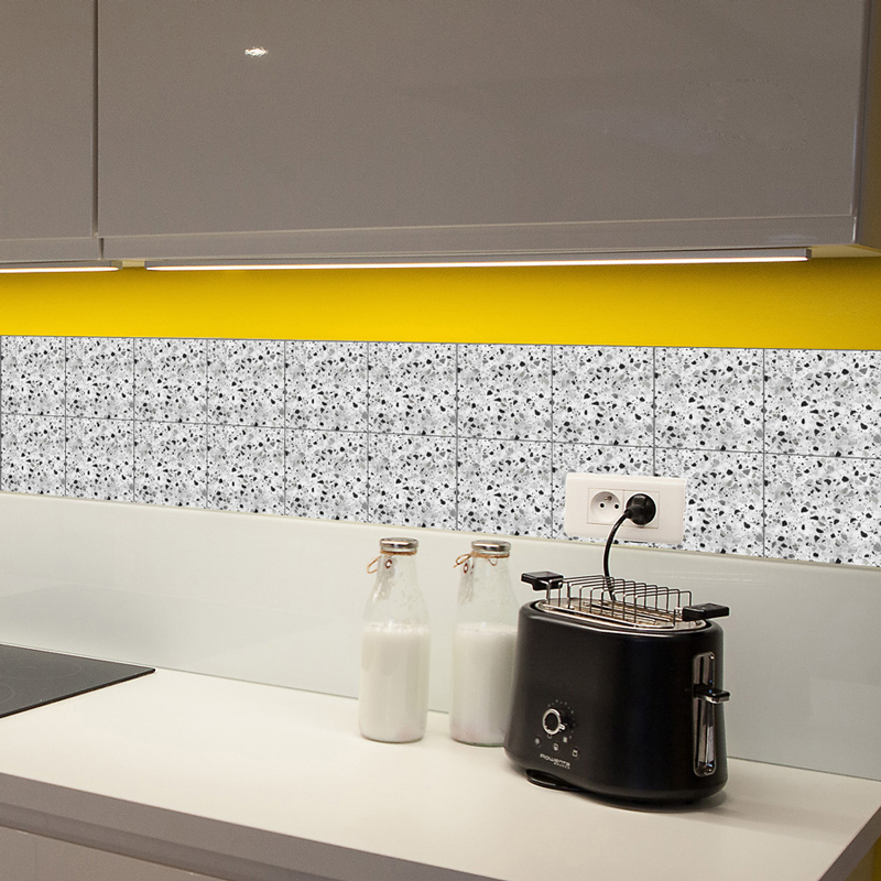 Carrelage adhésif 3D 'Granito' gris