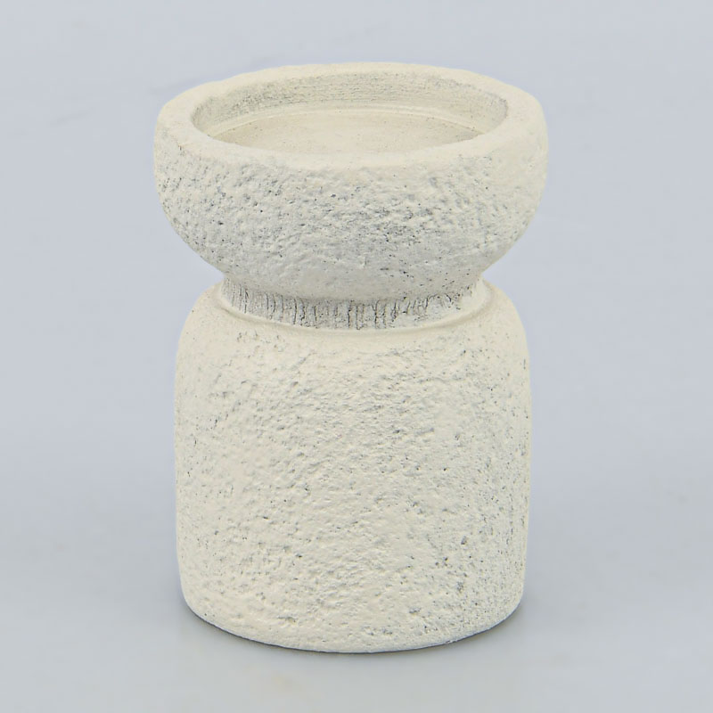 Photophore en ciment beige 