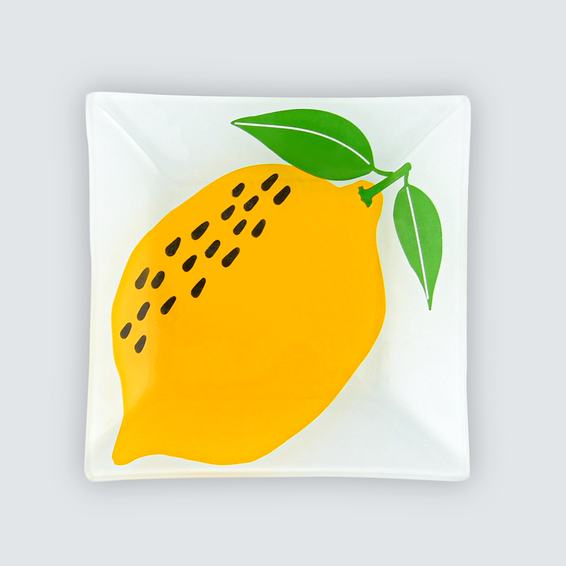 Assiette à dessert citron jaune 