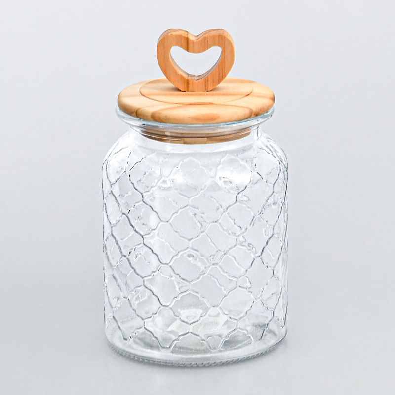 Bocal avec couvercle coeur 900ml 