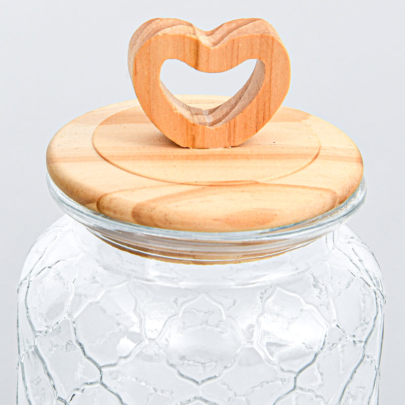 Bocal avec couvercle coeur 900ml 