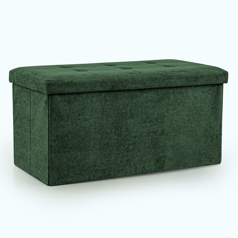 Banc de rangement pliable 'Luxury' vert foncé