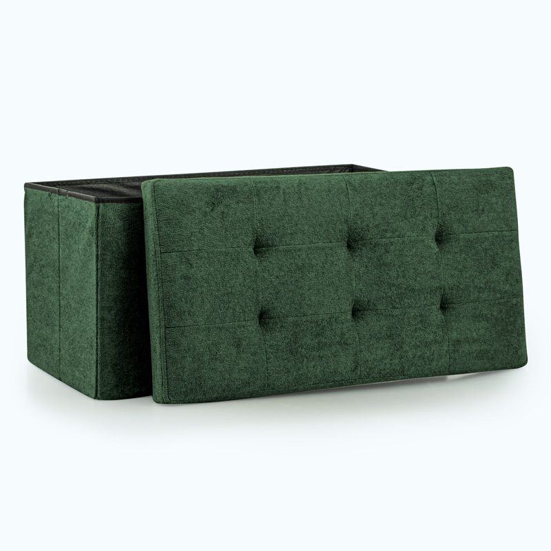 Banc de rangement pliable 'Luxury' vert foncé
