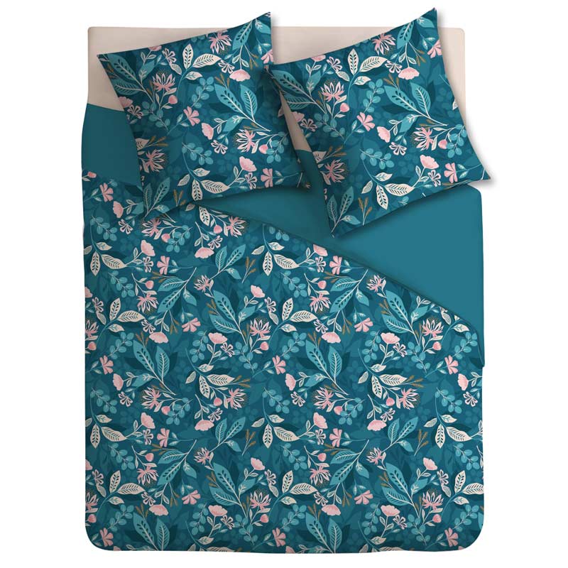 Parure de lit 'Cecilie' imprimée bleue