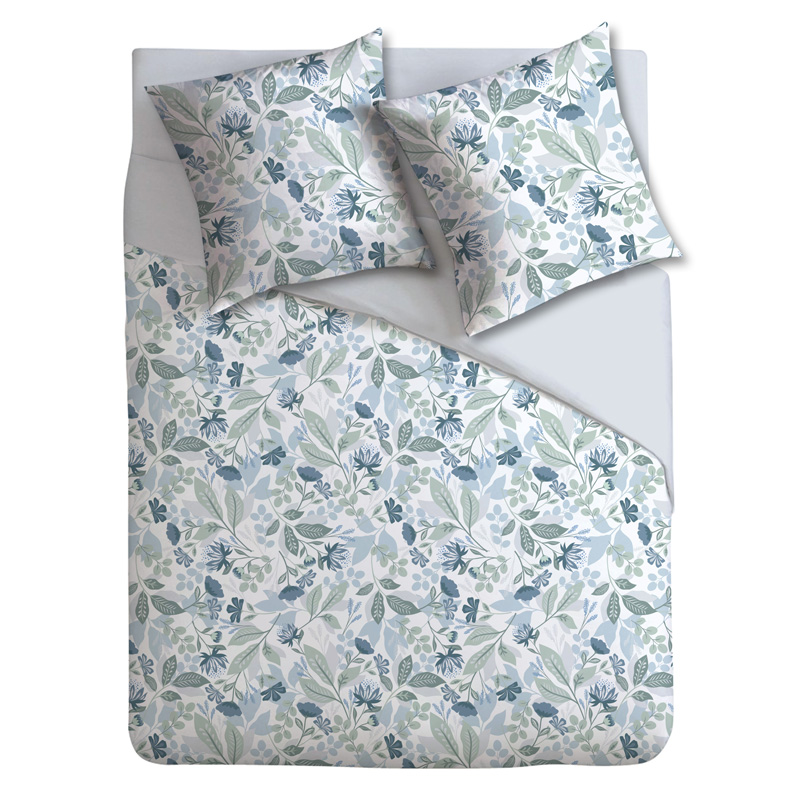 Parure de lit 'Cecilie' imprimée bleue verte