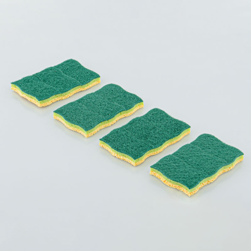 Lot de 12 éponges vert et jaune 