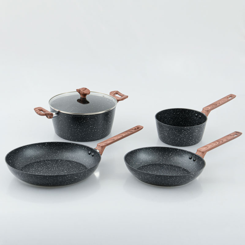 Set 5 pièces cuisson induction effet pierre