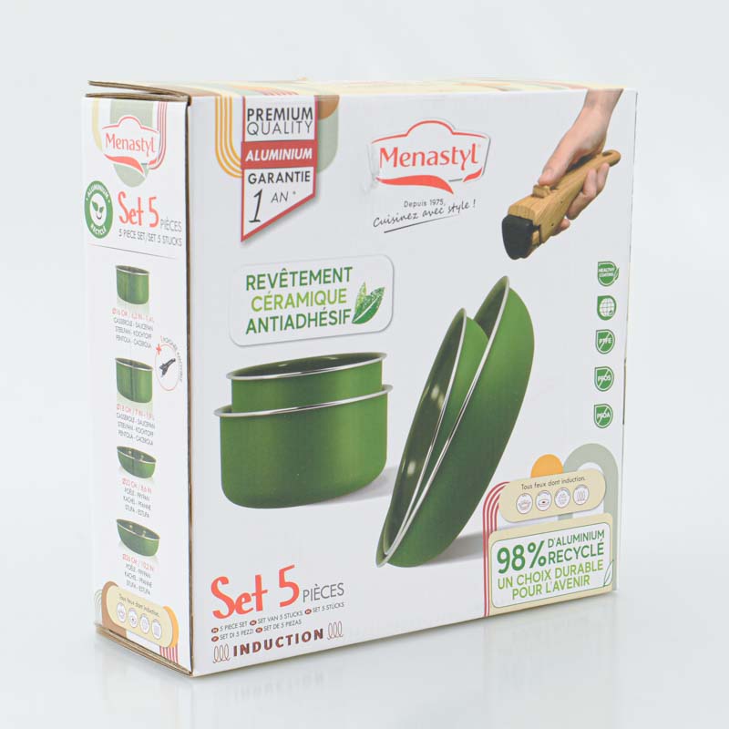 Set 5 pièces cuisson olive