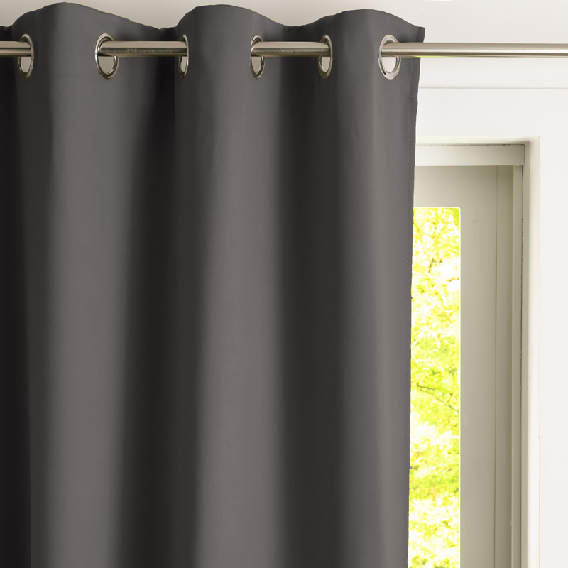 Rideau 'Occultant uni' gris galet