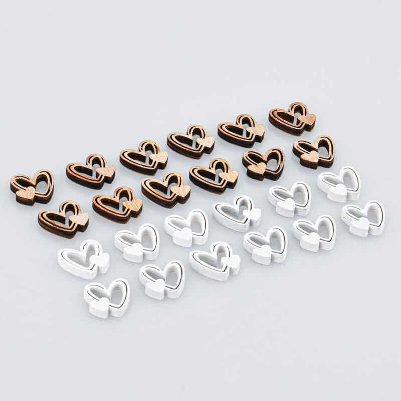 Lot de 24 décorations de table cœur 