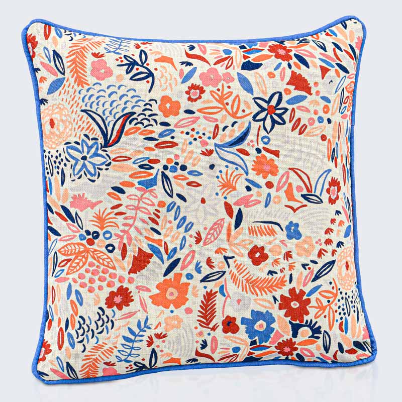 Coussin décoratif  imprimé 'Ivy' corail