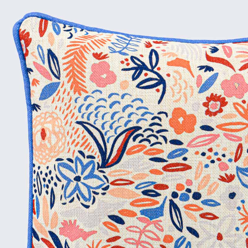 Coussin décoratif  imprimé 'Ivy' corail