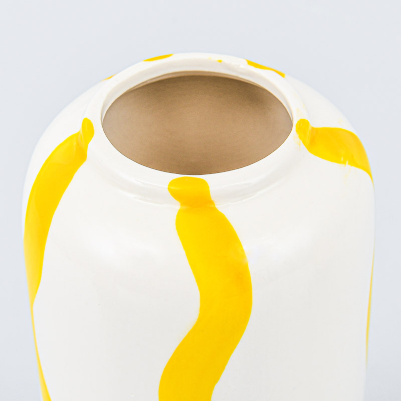 Vase haut rayé jaune