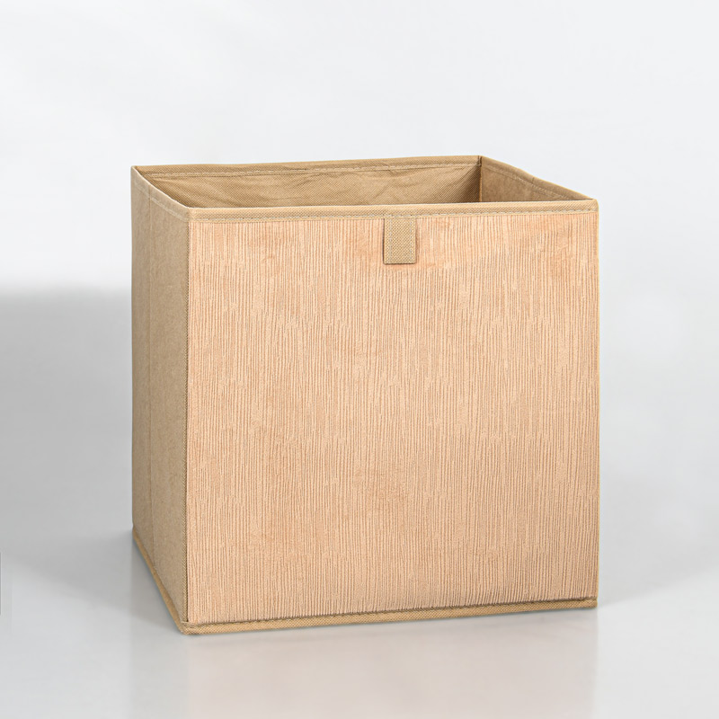 Bac de rangement imitation bois camel