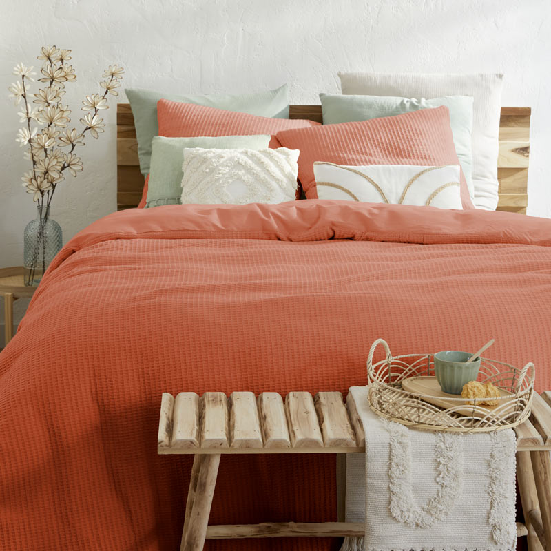 Parure 'Mahina' nid d'abeille terracotta