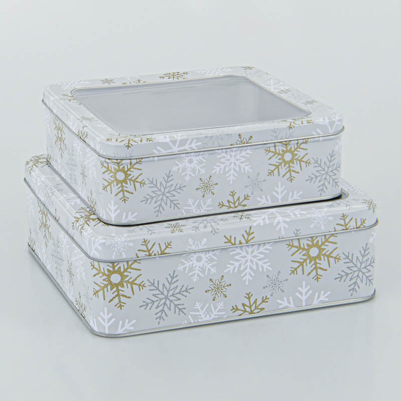 Boîte à gateaux  'Flocons Noël' 