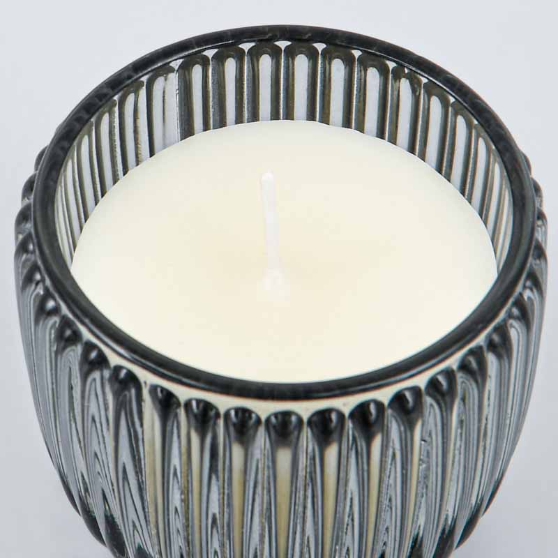 Bougie godet strié gris
