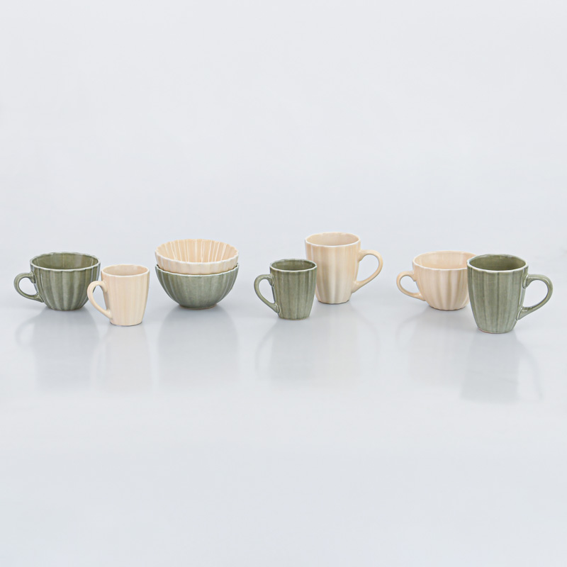 Mini mug 'Vintage Waves' grès émail réactif