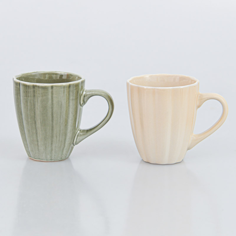 Mug 'Vintage Waves' grès émail réactif